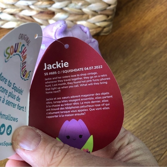 Squishmallows Valentine's Day Jackie the Tulip (first to market) in size 5” - Picture 6 of 7